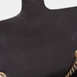 Pre Owned Gucci Black Leather Dollar Interlocking G Crossbody Bag