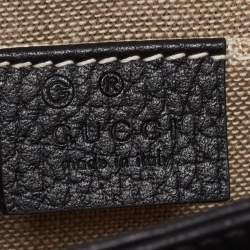 Pre Owned Gucci Black Leather Dollar Interlocking G Crossbody Bag
