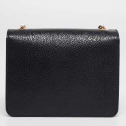 Pre Owned Gucci Black Leather Dollar Interlocking G Crossbody Bag