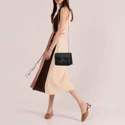 Pre Owned Gucci Black Leather Dollar Interlocking G Crossbody Bag
