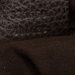 مملوكة مسبقًا حقيبة هوبو غوتشي ماراكش جلد وكانفاس جي جي بني داكن متوسطة