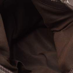 مملوكة مسبقًا حقيبة هوبو غوتشي ماراكش جلد وكانفاس جي جي بني داكن متوسطة