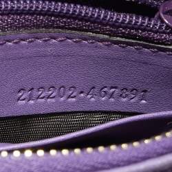 مملوكة مسبقًا حقيبة كلتش غوتشي جلد بنفسجي بحمالة معصم