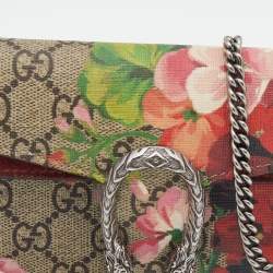 Pre Owned Gucci Multicolor Blooms Print GG Supreme Canvas Super Mini Dionysus Crossbody Bag