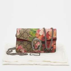 Pre Owned Gucci Multicolor Blooms Print GG Supreme Canvas Super Mini Dionysus Crossbody Bag