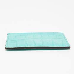 Gucci Card Aquamarine Crocodile Card Holder 