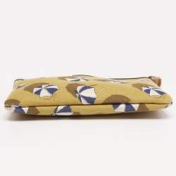 Gucci Tri Color Umbrella Print Canvas and Leather Pouch