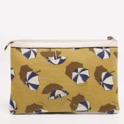 Gucci Tri Color Umbrella Print Canvas and Leather Pouch