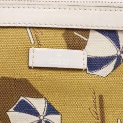 Gucci Tri Color Umbrella Print Canvas and Leather Pouch