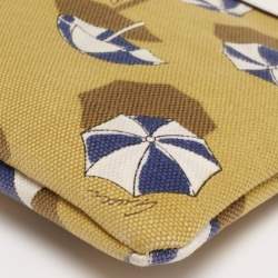 Gucci Tri Color Umbrella Print Canvas and Leather Pouch