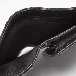 مملوكة مسبقًا Gucci Black Matelassé Leather GG Marmont Card Case