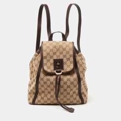 Gucci Backpack Medium GG Supreme Canvas Beige/Ebony in Canvas with  Gold-tone - US