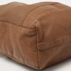 مملوكة مس بقًا  Gucci Tan Leather and Crocodile Large G Wave Hobo