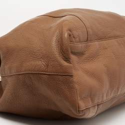 مملوكة مسبقًا  Gucci Tan Leather and Crocodile Large G Wave Hobo