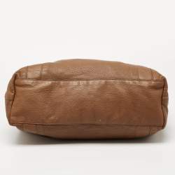 مملوكة مسبقًا  Gucci Tan Leather and Crocodile Large G Wave Hobo