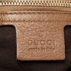 مملوكة مسبقًا  Gucci Tan Leather and Crocodile Large G Wave Hobo