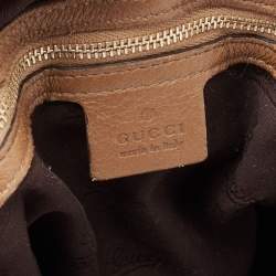 مملوكة مسبقًا  Gucci Tan Leather and Crocodile Large G Wave Hobo