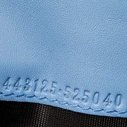 Pre Owned Gucci Blue Matelassé Leather GG Marmont Card Case