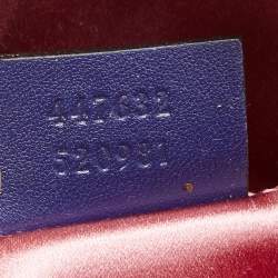 Pre Owned Gucci Royal Blue Matelassé Velvet Small GG Marmont Shoulder Bag