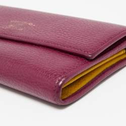 Pre Owned Gucci Burgundy Leather Swing Flap Continental Wallet
