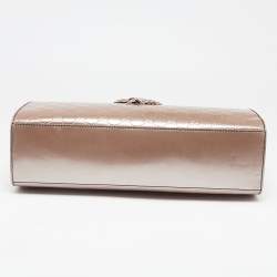 Pre Owned Gucci Old Rose Guccissima Patent Leather Large Emily Chain Shoulder Bag