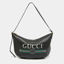 Gucci Half-Moon Hobo Bag In White and Black