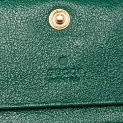 Pre Owned حافظة بطاقات غوتشي تورشون جي جي مارمونت جلد مبطنة نمط خطوط مائلة