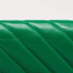 Pre Owned حافظة بطاقات غوتشي تورشون جي جي مارمونت جلد مبطنة نمط خطوط مائلة