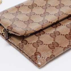 Pre Owned محفظة بسلسلة غوتشي كانفاس جي جي كريستال بيج