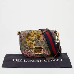 Gucci Multicolor GG Supreme Canvas Bengal Print Padlock Shoulder Bag