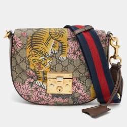 Gucci Multicolor GG Supreme Canvas Bengal Print Padlock Shoulder Bag