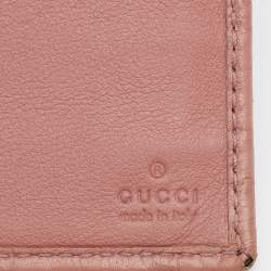 Gucci Pink Guccissima Leather Interlocking G Continental Wallet