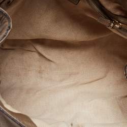 Pre Owned Gucci Light Gold Grained Leather Medium Soho Chain Tote