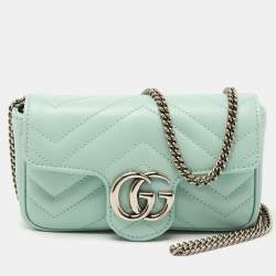 Gucci Cream Matelassé Leather Super Mini GG Marmont Crossbody Bag Gucci