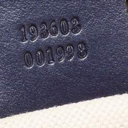 مملوكة مسبقًا حقيبة بوسطن غوتشي جوي كانفاس GG أزرق كحلي مرصع بالكريستال متوسطة