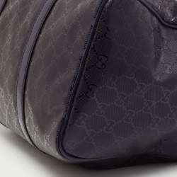 مملوكة مسبقًا حقيبة بوسطن غوتشي جوي كانفاس GG أزرق كحلي مرصع بالكريستال متوسطة