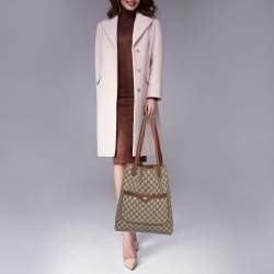 Pre Owned  Gucci Brown/Beige GG Supreme Canvas Web Tote 