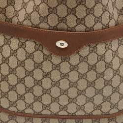 Pre Owned  Gucci Brown/Beige GG Supreme Canvas Web Tote 