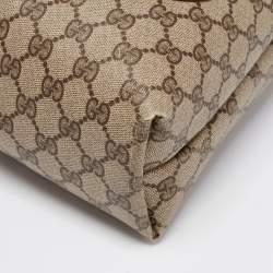 Pre Owned  Gucci Brown/Beige GG Supreme Canvas Web Tote 