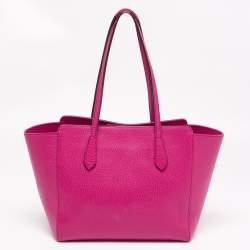 Gucci Pink Pebbled Leather Small Swing Tote