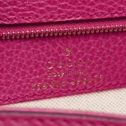 Gucci Pink Pebbled Leather Small Swing Tote