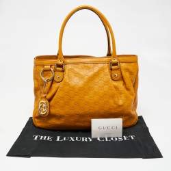 مملوكة مسبقًا Gucci Mustard Yellow Guccissima Leather Sukey Tote
