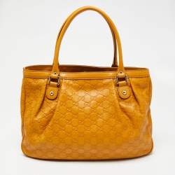 مملوكة مسبقًا Gucci Mustard Yellow Guccissima Leather Sukey Tote