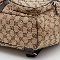 Gucci Beige/Brown GG Canvas And Leather Jackie Backpack