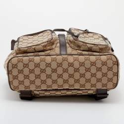 Gucci Beige/Brown GG Canvas And Leather Jackie Backpack