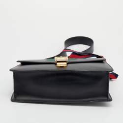 Pre Owned Gucci Black Leather Medium Sylvie Shoulder Bag