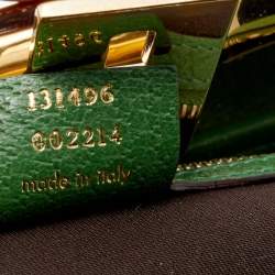 Pre Owned حقيبة ساتشل غوتشي بامبو بوليت كانفاس بيج / أخضر 