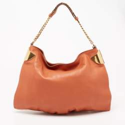مملوكة مسبقًا Gucci Burnt Orange Leather Large Gucci 1970 GCC Exclusive 28/50 Shoulder Bag