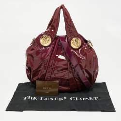 مملوكة مسبقًا حقيبة هوبو غوتشي هيستريا جلد بنفسجي لامع