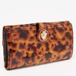 مملوكة مسبقًا Gucci Brown Animal Print  Patent Leather Hysteria Wallet